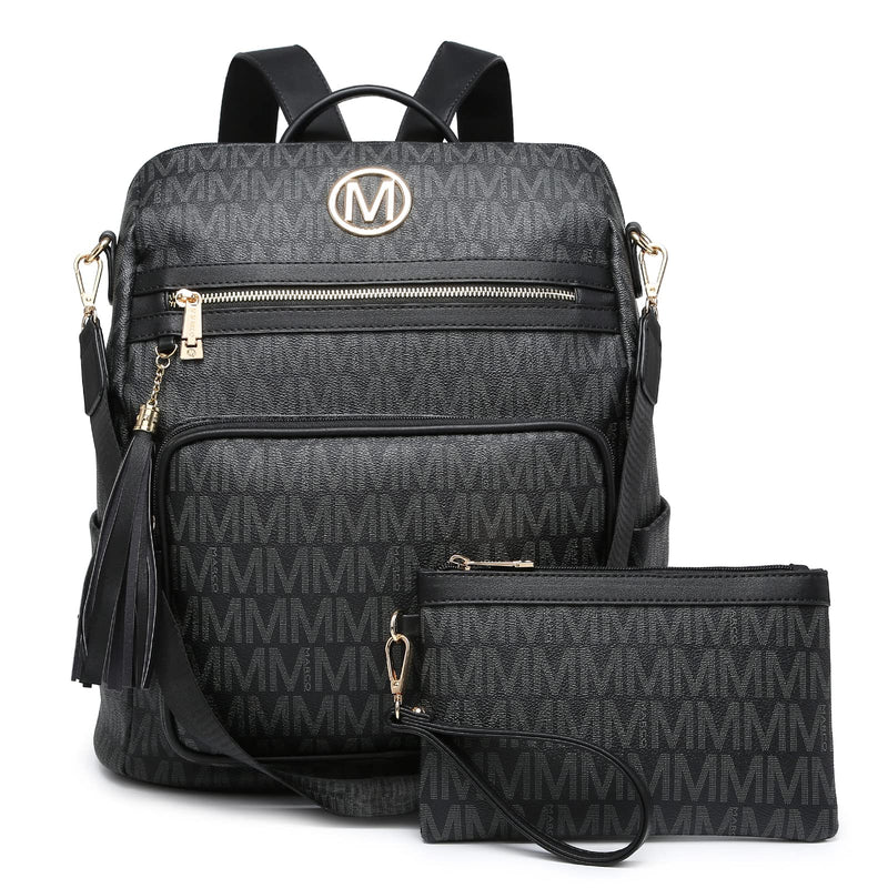 MKP COLLECTION Women Fashion Backpack Purse Convertible Large Rucksack Versatile Travel Shoulder Bags Handbag Set with Tassel