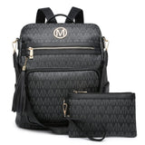 MKP COLLECTION Women Fashion Backpack Purse Convertible Large Rucksack Versatile Travel Shoulder Bags Handbag Set with Tassel