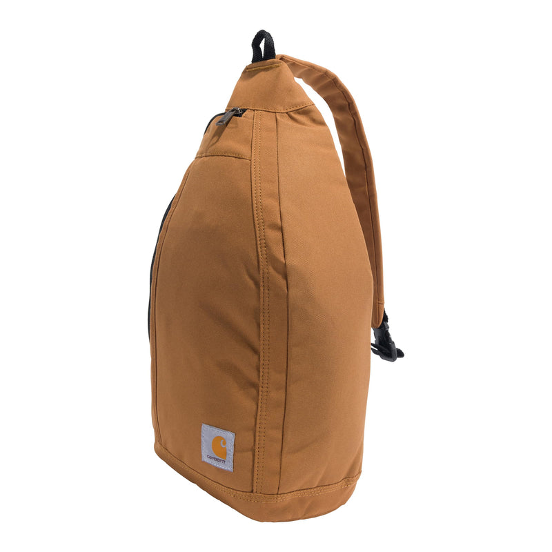 Carhartt Durable Sling Bag, Crossbody Backpack with Side Release Buckle, Tablet Sleeve and Adjustable Strap, Carhartt Brown