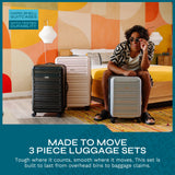 American Tourister Westridge Hardshell Luggage Set - 3 Piece Set - 20" Carry-On, 24” & 28” Checked Luggage Set with 360° Spinner Wheels - Expandable Suitcases for Extended Travel - Black