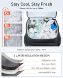 TOURIT Waterproof Cooler Backpack: 30 Cans Insulated Leakproof Portable Cooler Bag Beach Travel Camping Picnic Hiking Black