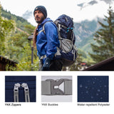 MOUNTAINTOP 70L Internal Frame Backpack Camping Backpacking Hiking Backpack for Men Women with Rain Cover,Sapphire Blue