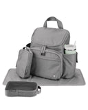 Skip Hop Diaper Bag Backpack with Portable Changing Pad Adjustable Pocket for 30 oz. Tumblers 9 Total Pockets Insulated Packing Cubes Luggage Sleeve & Stroller Straps Fits a 14” Laptop Forma Next Grey