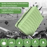 WireHot 5-Piece Luggage Set, Lightweight ABS+PC Hard Shell Suitcase with YKK Zipper & TSA Lock for Family, Avocado Green, 14in/18in/20in/24in/28in