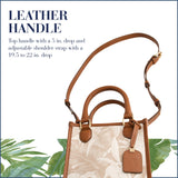 Tommy Bahama Women's Tote Bag, North South Floral Canvas Travel Purse Handbag with Adjustable Shoulder Strap and Leather Trim, Multi