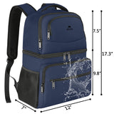 MATEIN Cooler Backpack Insulated Waterproof, 26 Cans Leak-Proof Lunch Backpack Cooler for Men Women, Double Layer Lightweight Soft Cooler Bag Portable Lunchbox Backpack for Beach Travel Picnic, Blue