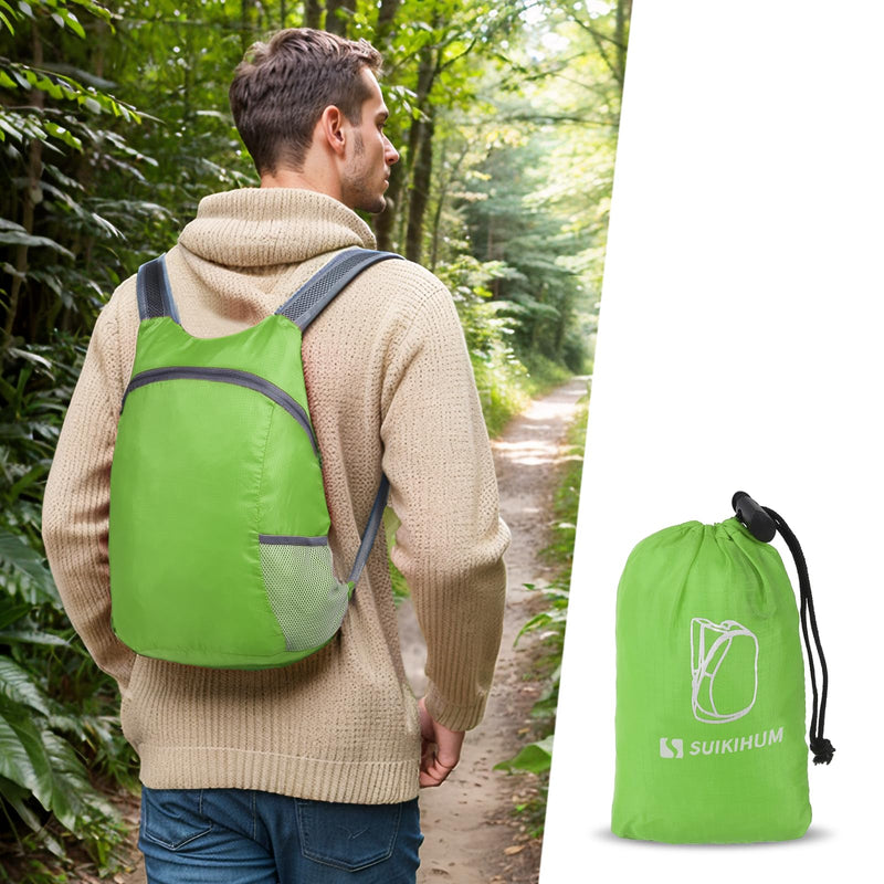 SUIKIHUM 20L Ultra Hiking-Daypack Lightweight Foldable Travel Packable Backpack for Camping Cycling Outdoor,green