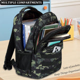 JIANYA Boys Backpack Kids School Backpack Big Student Laptop Backpack Middle School Bookbag Teen Boy Travel Daypack, 17.7 IN Camo Green