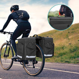 Marscamd 50L Bike Panniers with a Rain Cover, Bike Saddle Bag with Expandable Compartment and Multiple Pockets, Black