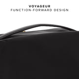TUMI - Voyageur Dallas Cosmetic Bag - Lay-Flat Travel Makeup Organizer - Packable Travel Kit - Black with Gold Hardware