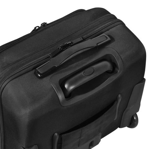 Olympia USA Elite 17 Inch Deluxe Rolling Overnighter Business Travel Case Carry On with Detachable Laptop Compartment, Black