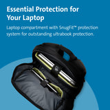 Kensington Triple Trek Slim Laptop Backpack for MacBooks, Chromebooks, Tablets & Ultrabooks up to 13-Inch-14-Inch (K62591AM), Black, 11.4" W x 15.55" H x 5.51" D