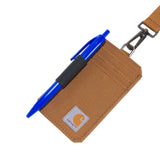 Carhartt 700D Nylon Duck ID Holder and Lanyard, W/Mesh ID Window for Quick Access, Carhartt Brown