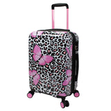 World Traveler Dejuno Butterfly Cheetah 3-Piece Expandable Spinner Luggage Set
