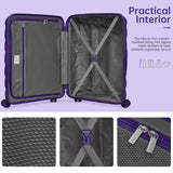 TRIPLAYER Luggage Sets 5 Pieces, PP Hardshell Suitcase Set with Spinner Wheels, Suitcases for Women (Purple)