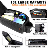 JXFUKAL Bike Bags for Bicycle Rear rack, 13L Supportive Bike Rack Bag Built-in Rigid side & Base Panel, Waterproof Reflective Ebike Trunk Pannier Saddle Seat Bag Carrier for Commuter Travel Outdoor