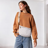 KALIDI Checkered Crossbody Bags for Women Travel Flat Fanny Packs for Woman Men Nylon Cross Body Purse Fashion Belt Bum Bag
