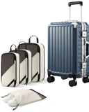 LUGGEX Zipperless Carry On Luggage and 4 Set Packing Cubes Bundle – Travel Essentials