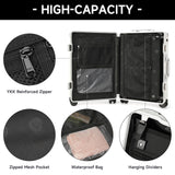 MYER Hard Shell Carry On Luggage 22x14x9 Airline Approved,20 Inch Aluminum Luggage with 100% 3-Layer PC,Carry On Suitcases with Wheels,Cup Holder and USB Port (Milky White, 20 inch)