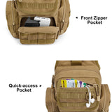 G4Free Tactical EDC Sling Bag Pack with Adjustable Holster Sling Shoulder Assault Range Backpack(Tan)
