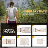 FIORETTO 15L Hiking Backpack for Women Men Mini Packable Backpack Lightweight Small Daypack for Camping Travel Outdoor, Beige