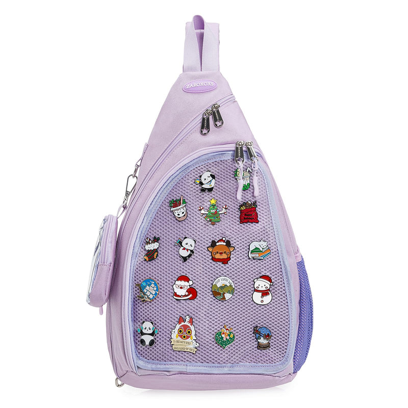 ZAROXOXS Mens Womens Oxford Ita Bag Pin Display Chest Pack Single Shoulder Bag Sport Backpack Packs Hiking Daypack