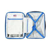 Olympia USA Apache II 22 Inch Expandable Rolling Carry On Lightweight Hardside Double 4 Wheel Spinner Luggage Suitcase with Locking System and Hidden Laptop Compartment, Black/Blue