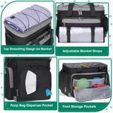 IGOLUMON Dog Travel Bag Large Pet Travel Bags Set for Supplies Weekend Travel Kit Tote Organizer Multi-Pockets Food Travel Bag with 2 Extra Large Food Containers, 2 Dog Bowls, 1 Feeding Mat