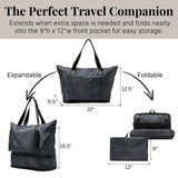 Baggallini Women's Carryall Expandable Packable Tote, Midnight Blossom