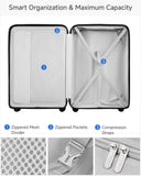 LUGGEX 2-Piece Luggage Set (20+28 Inch), 100% PC Hard Shell Suitcases with 360° Spinner Wheels & TSA Locks, Airline Approved Carry-On & Checked Baggage (EX-Core, Blue, 2 Piece Sets)
