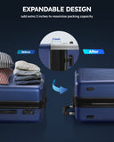 3 Piece Luggage Sets Expandable, Hardshell Travel Suitcase with Double Spinner Wheels and TSA Lock