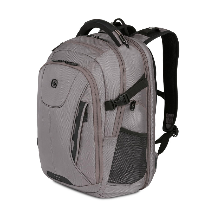SwissGear Travel Tech Elite Laptop Backpack – Fits Laptops up to 16” – ScanSmart TSA-Friendly Backpack with USB Port, Shoe Compartment & Organizer Pockets – Grey Ballistic