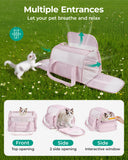 BAGSMART Cat Carrier: Soft-Sided Pet Carrier for Small Medium Cats Dogs Puppy Quilted Collapsible Puffy Travel Bag Up to 20 Lbs Pink