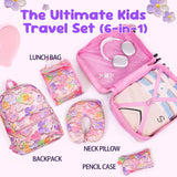 Rosamo Kid’s Luggage Set 6 Piece Suitcase Set 16’’ Hardside Luggage with Spinner Wheels Girls Boys Carry on Luggage Travel Rolling Luggage Airline Approved