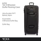 TUMI - Alpha Tall 4-Wheeled Duffel Packing Case - Hybrid Travel Suitcase with Integrated Shelving - Black