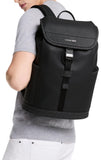 Michael Kors Men's Hudson Slim Flap Backpack, Black, One Size
