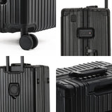 VATILIN 20 Inch Aluminum Frame Carry On Luggage 22x14x9 Airline Approved with Spinner Wheels,Zipperless Hard Shell Small Rolling Suitcases with TSA Approved USB Port,Cup & Phone Holder,Black