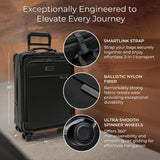 Briggs & Riley Essential 22" Carry On Expandable Spinner - Luggage for Travel, Suitcases with Wheels, Softside Rolling Bag for Men & Women, Self-Repairing Zipper - Baseline Collection, Black