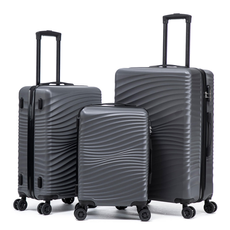 Rosamo Luggage Sets 3 Piece, ABS Suitcase Set (20/24/28), Hardside luggage with Spinner Wheels, Travel Luggage,14x8x9 Airline Approved Carry on, Lightweight Luggage with High-Security Lock