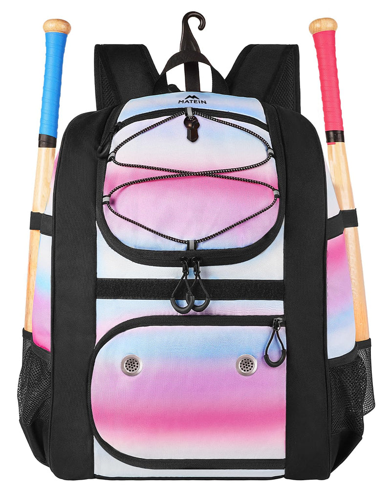 MATEIN Softball Bag, Lightweight Baseball Backpack with Shoe Compartment, Baseball Bag with Fence Hook for TBall Bat & Equipment, Softball Gifts Catchers Backpack for Women Fit Batting Glove, Helmet