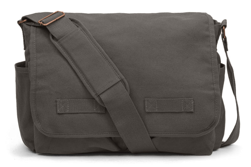 Sweetbriar Classic Vintage Messenger Bag - Original Heavyweight Cotton Canvas Shoulder Bag with Upgraded Features