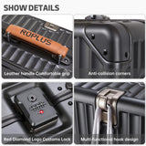 ROPLUS Aluminium Frame Carry on Luggage with Smooth Jelly Wheels, Hardside Zipperless Rolling Suitcase with TSA Lock (Grey, 21-Inch)