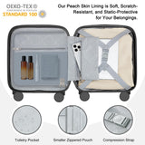 MGB 14 Inch Underseat Carry On Luggage with Wheels Free Boarding Personal Item Suitcases with TSA-Approved Hardshell Lightweight Carry On Bag for Short Travel, Charcoal Grey