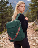 SYTRAH Leather Laptop Backpack, 15.6 Inch Business Computer Bag, Designer College Backpack Travel Backpack with Colorful Shoulder Bag Strap Green