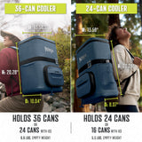 Ninja | Backpack Cooler | FrostVault Go 24 Can Soft Cooler | Leakproof Zipper with Built in Can Opener, 2 Ice Packs & Dry Storage Drawer | for Hiking, Camping & More | Lakeshore Blue | FF124NV