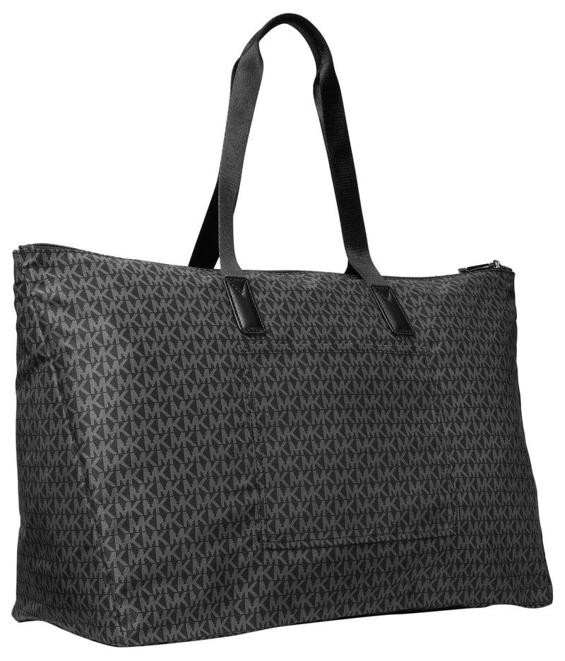 Michael Kors Jet Set Travel Large Packable Tote Bag, Silver-Tone Hardware/Black