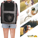 Apollo Walker Pet Carrier Backpack for 4-18lb Cats and Dogs, Puppies, Safety Features and Cushion Back Support | for Travel, Hiking, Outdoor Use (Gray)