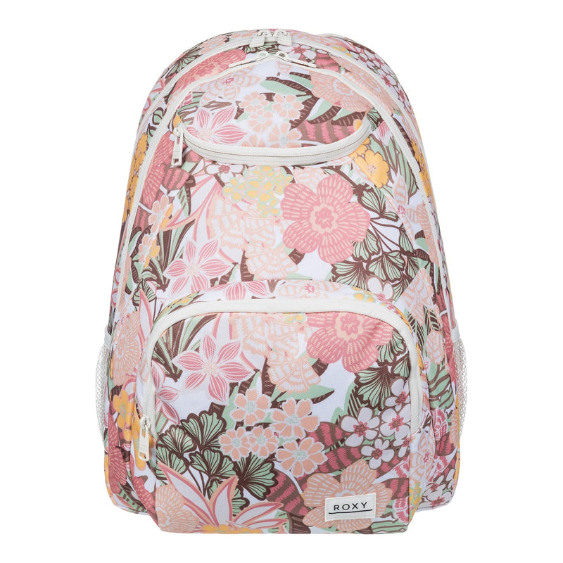 Roxy Women's Shadow Swell Backpack | Travel | Everyday Carry | Work | Gym | 21L | Recycled Polyester, White Viva La Vida