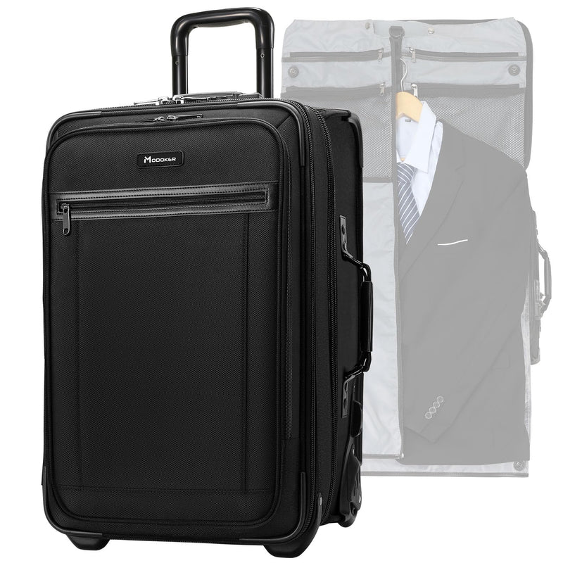 Modoker Rolling Garment Bag with Wheels Luggage for Suits with Wheels Wheeled Garment Bag for Travel 2 in 1 Rolling Duffel Bag, Black