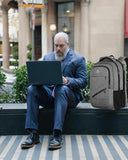 MATEIN Travel Laptop Backpack, 17 Inch Work TSA Approved Carry on Backpack, Large Computer Business Bag for Men Women with Trolley Sleeve and Anti Theft Pocket, College School Rucksack Book Bag, Grey